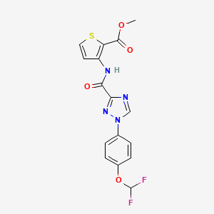 molecular formula C16H12F2N4O4S B15282462 methyl 3-[({1-[4-(difluoromethoxy)phenyl]-1H-1,2,4-triazol-3-yl}carbonyl)amino]-2-thiophenecarboxylate 