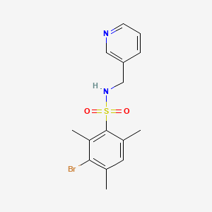 molecular formula C15H17BrN2O2S B15282470 3-bromo-2,4,6-trimethyl-N-(3-pyridinylmethyl)benzenesulfonamide 
