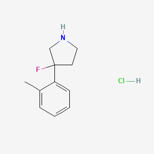 molecular formula C11H15ClFN B1528255 3-Fluoro-3-(2-methylphenyl)pyrrolidine hydrochloride CAS No. 1803581-19-2