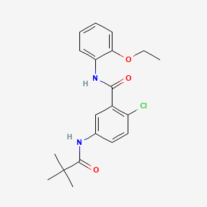 molecular formula C20H23ClN2O3 B15282618 2-chloro-5-[(2,2-dimethylpropanoyl)amino]-N-(2-ethoxyphenyl)benzamide 