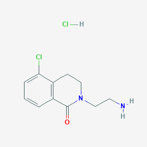 molecular formula C11H14Cl2N2O B1528268 2-(2-Aminoethyl)-5-chloro-1,2,3,4-tetrahydroisoquinolin-1-one hydrochloride CAS No. 1797561-16-0
