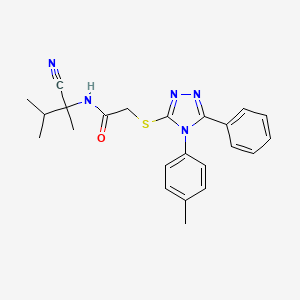 molecular formula C23H25N5OS B15282681 N-(1-cyano-1,2-dimethylpropyl)-2-{[4-(4-methylphenyl)-5-phenyl-4H-1,2,4-triazol-3-yl]sulfanyl}acetamide 