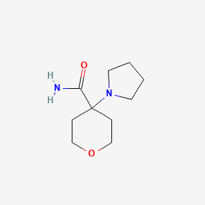 molecular formula C10H18N2O2 B1528283 4-(Pyrrolidin-1-yl)oxane-4-carboxamide CAS No. 1797121-22-2