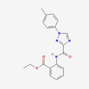 molecular formula C19H18N4O3 B15282866 ethyl 2-({[1-(4-methylphenyl)-1H-1,2,4-triazol-3-yl]carbonyl}amino)benzoate 