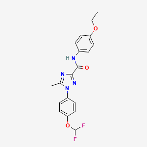 molecular formula C19H18F2N4O3 B15282943 1-[4-(difluoromethoxy)phenyl]-N-(4-ethoxyphenyl)-5-methyl-1H-1,2,4-triazole-3-carboxamide 