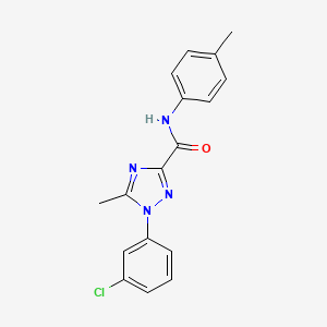 molecular formula C17H15ClN4O B15282945 1-(3-chlorophenyl)-5-methyl-N-(4-methylphenyl)-1H-1,2,4-triazole-3-carboxamide 