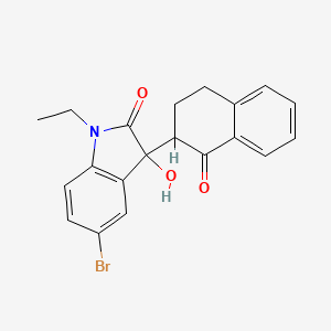 molecular formula C20H18BrNO3 B15282985 5-bromo-1-ethyl-3-hydroxy-3-(1-oxo-1,2,3,4-tetrahydro-2-naphthalenyl)-1,3-dihydro-2H-indol-2-one 