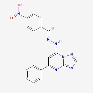 molecular formula C18H13N7O2 B15283096 4-Nitrobenzaldehyde (5-phenyl[1,2,4]triazolo[1,5-a]pyrimidin-7-yl)hydrazone 
