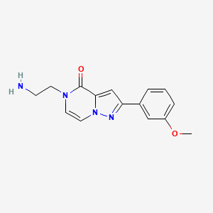 molecular formula C15H16N4O2 B1528315 5-(2-aminoethyl)-2-(3-methoxyphenyl)pyrazolo[1,5-a]pyrazin-4(5H)-one CAS No. 1638612-70-0