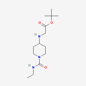 molecular formula C14H27N3O3 B1528316 叔丁基2-{[1-(乙基氨基羰基)哌啶-4-基]氨基}乙酸酯 CAS No. 1795500-90-1