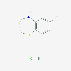 molecular formula C9H11ClFNS B1528317 盐酸7-氟-2,3,4,5-四氢-1,5-苯并噻吩 CAS No. 1797870-83-7
