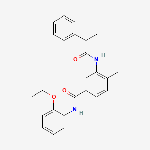 molecular formula C25H26N2O3 B15283188 N-(2-ethoxyphenyl)-4-methyl-3-[(2-phenylpropanoyl)amino]benzamide 