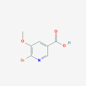 molecular formula C7H6BrNO3 B1528321 6-溴-5-甲氧基吡啶-3-羧酸 CAS No. 1256810-07-7