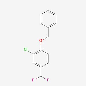 molecular formula C14H11ClF2O B1528336 1-(Benzyloxy)-2-chloro-4-(difluoromethyl)benzene CAS No. 1803586-94-8
