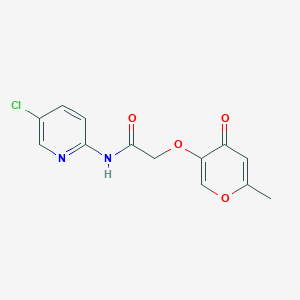 molecular formula C13H11ClN2O4 B15283368 N-(5-chloro-2-pyridinyl)-2-[(6-methyl-4-oxo-4H-pyran-3-yl)oxy]acetamide 
