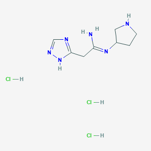 N'-(pyrrolidin-3-yl)-2-(4H-1,2,4-triazol-3-yl)ethanimidamide trihydrochloride