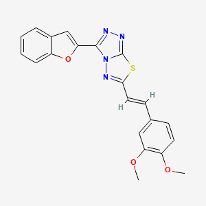 molecular formula C21H16N4O3S B15283377 3-(1-benzofuran-2-yl)-6-[(E)-2-(3,4-dimethoxyphenyl)ethenyl][1,2,4]triazolo[3,4-b][1,3,4]thiadiazole 