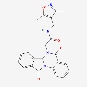 molecular formula C23H20N4O4 B15283465 N-[(3,5-dimethyl-4-isoxazolyl)methyl]-2-(5,11-dioxo-6a,11-dihydroisoindolo[2,1-a]quinazolin-6(5H)-yl)acetamide 