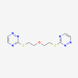 molecular formula C10H12N6OS2 B15283699 3-({2-[2-(1,2,4-Triazin-3-ylsulfanyl)ethoxy]ethyl}sulfanyl)-1,2,4-triazine 