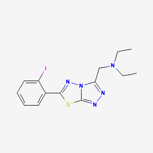 molecular formula C14H16IN5S B15283811 N-ethyl-N-{[6-(2-iodophenyl)[1,2,4]triazolo[3,4-b][1,3,4]thiadiazol-3-yl]methyl}ethanamine 