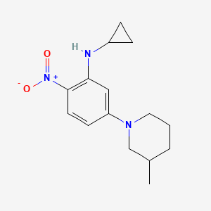 molecular formula C15H21N3O2 B15283830 N-cyclopropyl-5-(3-methyl-1-piperidinyl)-2-nitroaniline 