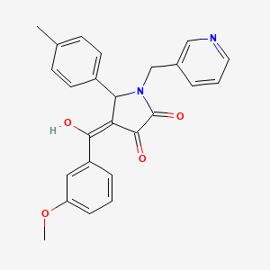molecular formula C25H22N2O4 B15283896 3-hydroxy-4-(3-methoxybenzoyl)-5-(4-methylphenyl)-1-(3-pyridinylmethyl)-1,5-dihydro-2H-pyrrol-2-one 