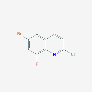 molecular formula C9H4BrClFN B1528394 6-Bromo-2-chloro-8-fluoroquinoline CAS No. 1215767-81-9