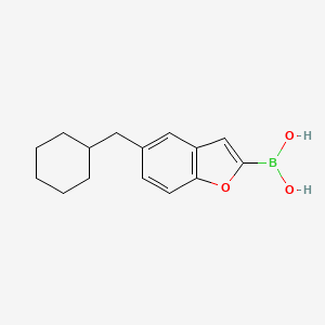 molecular formula C15H19BO3 B1528399 Boronic acid, B-[5-(cyclohexylmethyl)-2-benzofuranyl]- CAS No. 950691-39-1