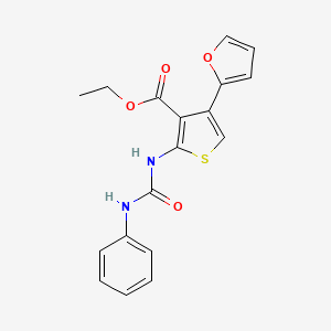 molecular formula C18H16N2O4S B15284065 Ethyl 2-[(anilinocarbonyl)amino]-4-(2-furyl)-3-thiophenecarboxylate 