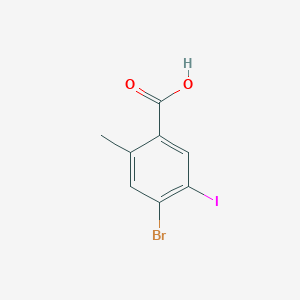 molecular formula C8H6BrIO2 B1528445 4-Bromo-5-iodo-2-methyl-benzoic acid CAS No. 1022983-51-2
