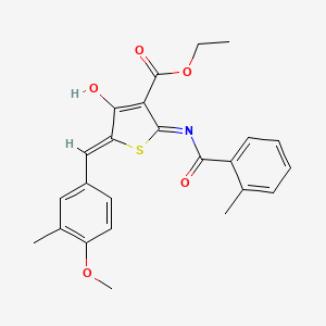 molecular formula C24H23NO5S B15284507 Ethyl 5-(4-methoxy-3-methylbenzylidene)-2-[(2-methylbenzoyl)amino]-4-oxo-4,5-dihydro-3-thiophenecarboxylate 