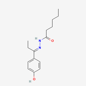 molecular formula C15H22N2O2 B15284516 N'-[1-(4-hydroxyphenyl)propylidene]hexanohydrazide 