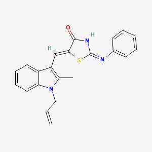 molecular formula C22H19N3OS B15284556 (5Z)-2-anilino-5-[(2-methyl-1-prop-2-enylindol-3-yl)methylidene]-1,3-thiazol-4-one 