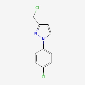 molecular formula C10H8Cl2N2 B1528458 3-(chloromethyl)-1-(4-chlorophenyl)-1H-pyrazole CAS No. 1481659-08-8