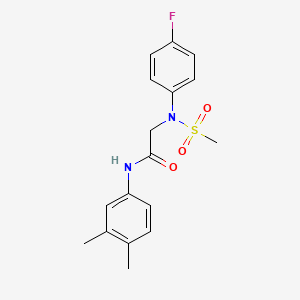 molecular formula C17H19FN2O3S B15284610 N-(3,4-dimethylphenyl)-2-[4-fluoro(methylsulfonyl)anilino]acetamide 