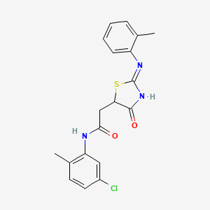 molecular formula C19H18ClN3O2S B15284743 N-(5-chloro-2-methylphenyl)-2-[2-(2-methylanilino)-4-oxo-1,3-thiazol-5-yl]acetamide 