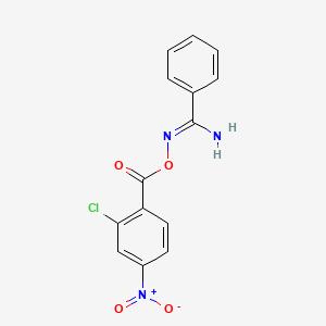 molecular formula C14H10ClN3O4 B15284751 N'-({2-chloro-4-nitrobenzoyl}oxy)benzenecarboximidamide 