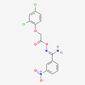 molecular formula C15H11Cl2N3O5 B15284784 N'-{[(2,4-dichlorophenoxy)acetyl]oxy}-3-nitrobenzenecarboximidamide 