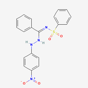 molecular formula C19H16N4O4S B15284806 N-[(2-{4-nitrophenyl}hydrazino)(phenyl)methylene]benzenesulfonamide 