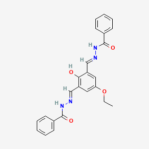 molecular formula C24H22N4O4 B15284869 N'-[3-(2-benzoylcarbohydrazonoyl)-5-ethoxy-2-hydroxybenzylidene]benzohydrazide 