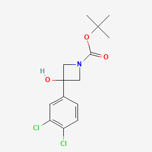 molecular formula C14H17Cl2NO3 B1528494 Tert-butyl 3-(3,4-dichlorophenyl)-3-hydroxyazetidine-1-carboxylate CAS No. 1447464-06-3
