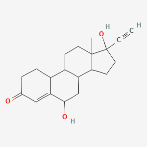 molecular formula C20H26O3 B15284947 17-Ethynyl-6,17-dihydroxy-13-methyl-1,2,6,7,8,9,10,11,12,14,15,16-dodecahydrocyclopenta[a]phenanthren-3-one 