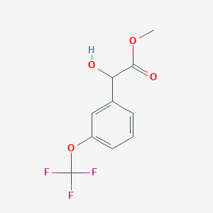 molecular formula C10H9F3O4 B1528496 Methyl 2-hydroxy-2-[3-(trifluoromethoxy)phenyl]acetate CAS No. 1480321-04-7