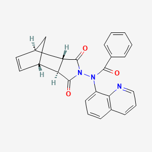 molecular formula C25H19N3O3 B15285044 N-[(1S,2S,6S,7R)-3,5-dioxo-4-azatricyclo[5.2.1.02,6]dec-8-en-4-yl]-N-quinolin-8-ylbenzamide 