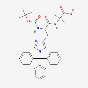 molecular formula C34H38N4O5 B15285077 (S)-2-[2-(Boc-amino)-3-(1-trityl-4-imidazolyl)propanamido]-2-methylpropanoic Acid 