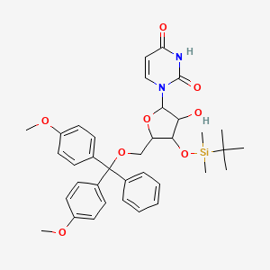 molecular formula C36H44N2O8Si B15285098 1-[(2R,3R,4S,5R)-5-[[Bis(4-methoxyphenyl)(phenyl)methoxy]methyl]-4-[(tert-butyldimethylsilyl)oxy]-3-hydroxy-2-tetrahydrofuryl]pyrimidine-2,4(1H,3H)-dione 
