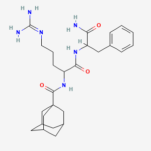 molecular formula C26H38N6O3 B15285173 N-[1-[(1-amino-1-oxo-3-phenylpropan-2-yl)amino]-5-(diaminomethylideneamino)-1-oxopentan-2-yl]adamantane-1-carboxamide 