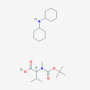 molecular formula C23H44N2O4 B15285210 N-cyclohexylcyclohexanamine;3-methyl-2-[methyl-[(2-methylpropan-2-yl)oxycarbonyl]amino]butanoic acid 