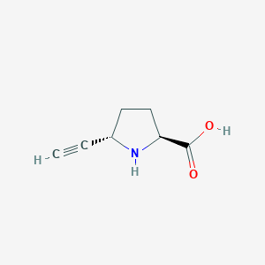 molecular formula C7H9NO2 B152853 (2S,5S)-5-ethynylpyrrolidine-2-carboxylic acid CAS No. 138957-98-9