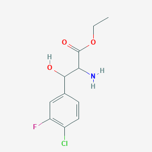molecular formula C11H13ClFNO3 B1528530 Ethyl 2-amino-3-(4-chloro-3-fluorophenyl)-3-hydroxypropanoate CAS No. 1498207-35-4